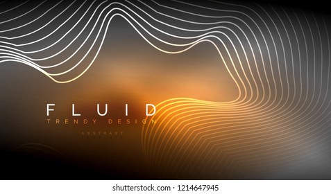 Digital flowing wave particles abstract background, vector smoke effect design