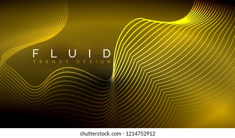 Digital flowing wave particles abstract background, vector smoke effect design