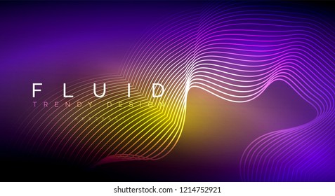 Partículas de onda de flujo digital fondo abstracto, diseño de efecto de humo vectorial