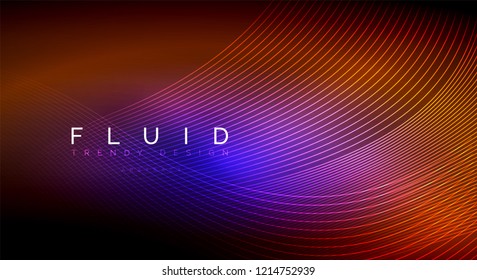 Digital flowing wave particles abstract background, vector smoke effect design
