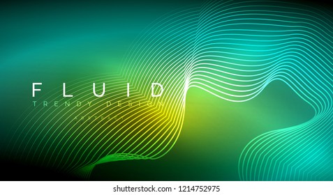 Digital flowing wave particles abstract background, vector smoke effect design