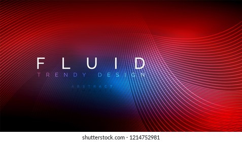 Digital flowing wave particles abstract background, vector smoke effect design
