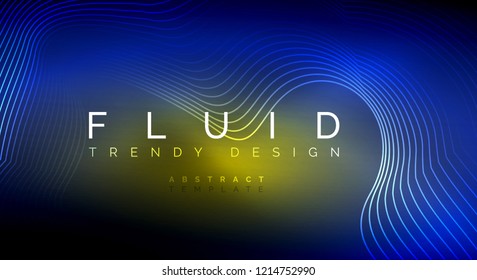Digital flowing wave particles abstract background, vector smoke effect design