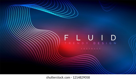 Digital flowing wave particles abstract background, vector smoke effect design