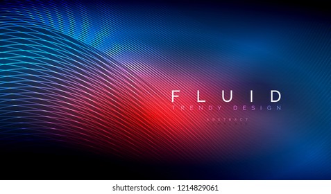 Digital flowing wave particles abstract background, vector smoke effect design