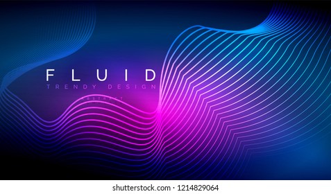 Partículas de onda de flujo digital fondo abstracto, diseño de efecto de humo vectorial