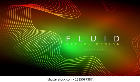 Digital flowing wave particles abstract background, vector smoke effect design