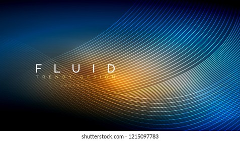 Digital flowing wave particles abstract background, vector smoke effect design