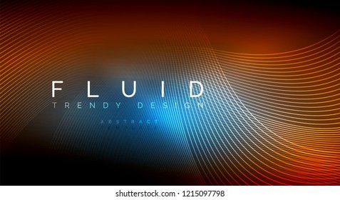 Digital flowing wave particles abstract background, vector smoke effect design
