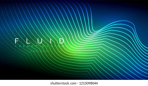 Partículas de onda de flujo digital fondo abstracto, diseño de efecto de humo vectorial