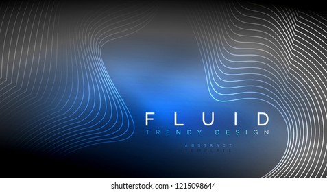 Digital flowing wave particles abstract background, vector smoke effect design