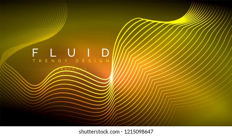 Digital flowing wave particles abstract background, vector smoke effect design