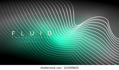 Digital flowing wave particles abstract background, vector smoke effect design