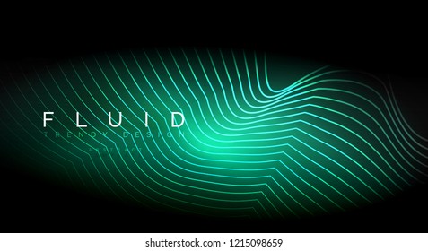 Digital flowing wave particles abstract background, vector smoke effect design