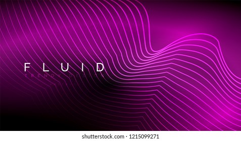 Digital flowing wave particles abstract background, vector smoke effect design