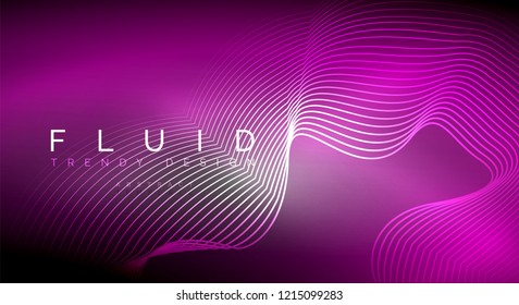 Digital flowing wave particles abstract background, vector smoke effect design