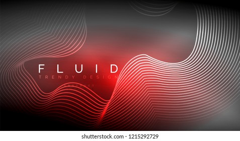 Digital flowing wave particles abstract background, vector smoke effect design