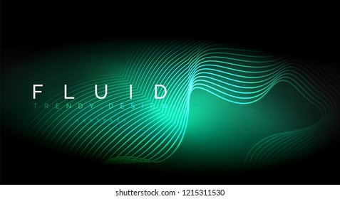Digital flowing wave particles abstract background, vector smoke effect design