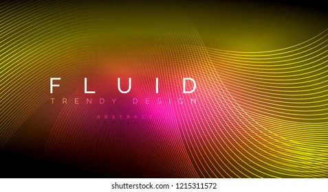 Digital flowing wave particles abstract background, vector smoke effect design