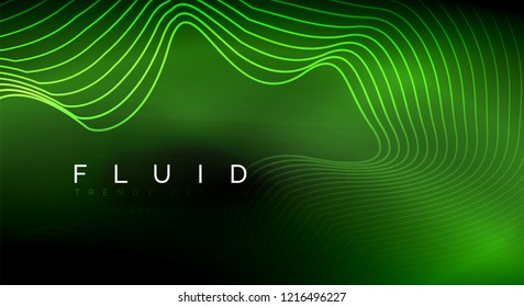 Partículas de onda de flujo digital fondo abstracto, diseño de efecto de humo vectorial