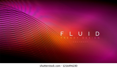 Digital flowing wave particles abstract background, vector smoke effect design