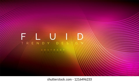 Digital flowing wave particles abstract background, vector smoke effect design