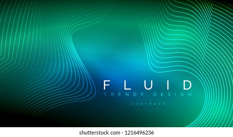 Partículas de onda de flujo digital fondo abstracto, diseño de efecto de humo vectorial