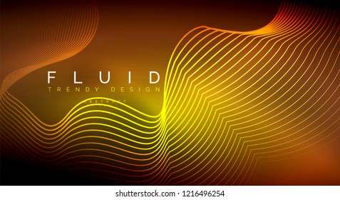Digital flowing wave particles abstract background, vector smoke effect design