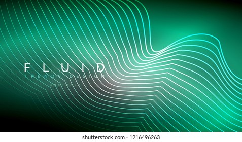 Digital flowing wave particles abstract background, vector smoke effect design