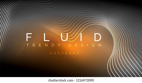 Digital flowing wave particles abstract background, vector smoke effect design
