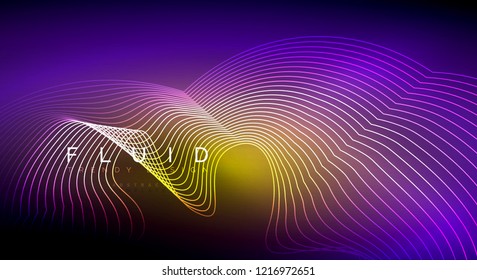 Digital flowing wave particles abstract background, vector smoke effect design