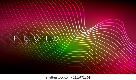 Digital flowing wave particles abstract background, vector smoke effect design