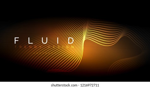 Digital flowing wave particles abstract background, vector smoke effect design