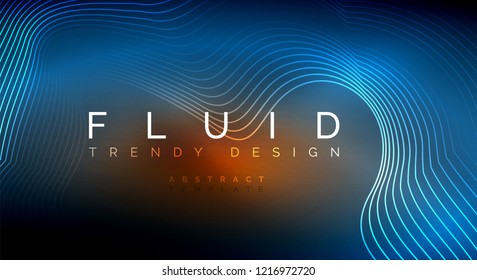 Digital flowing wave particles abstract background, vector smoke effect design
