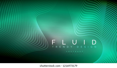 Digital flowing wave particles abstract background, vector smoke effect design