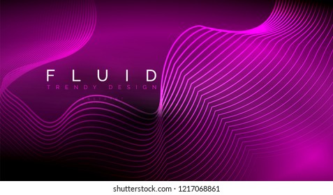 Digital flowing wave particles abstract background, vector smoke effect design