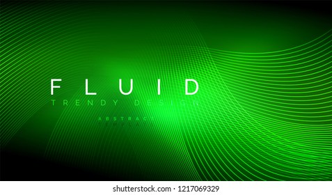 Digital flowing wave particles abstract background, vector smoke effect design