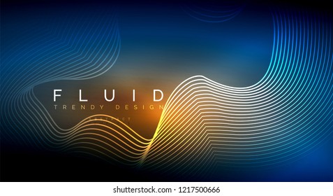 Partículas de onda de flujo digital fondo abstracto, diseño de efecto de humo vectorial