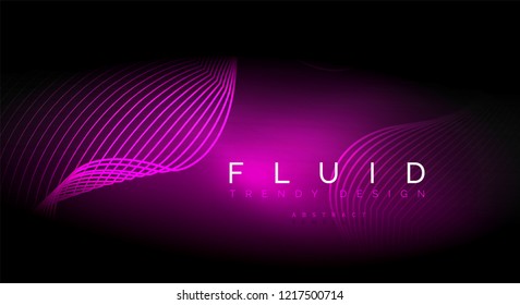 Digital flowing wave particles abstract background, vector smoke effect design
