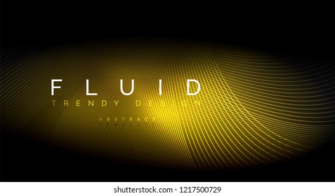 Digital flowing wave particles abstract background, vector smoke effect design