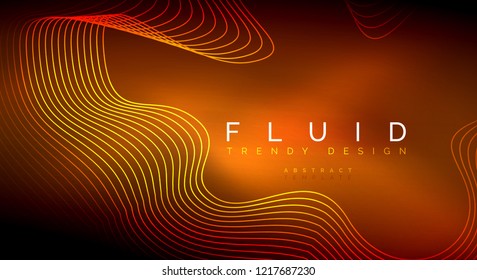 Digital flowing wave particles abstract background, vector smoke effect design