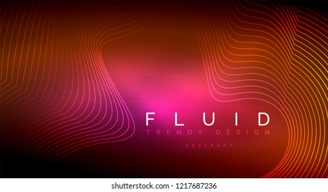 Digital flowing wave particles abstract background, vector smoke effect design