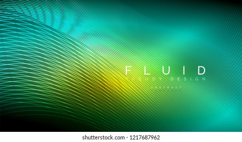 Partículas de onda de flujo digital fondo abstracto, diseño de efecto de humo vectorial