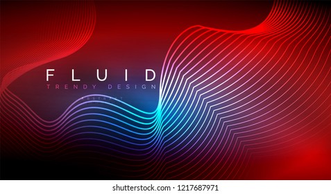 Digital flowing wave particles abstract background, vector smoke effect design