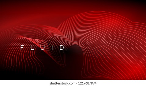 Partículas de onda de flujo digital fondo abstracto, diseño de efecto de humo vectorial