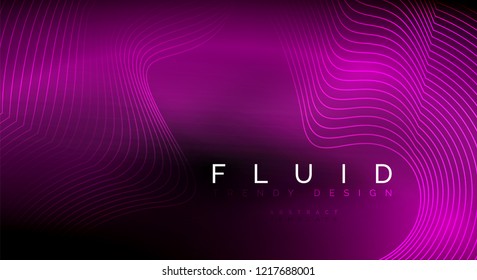 Digital flowing wave particles abstract background, vector smoke effect design