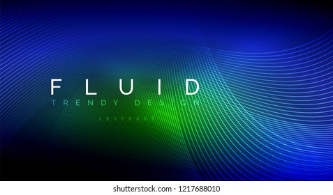 Digital flowing wave particles abstract background, vector smoke effect design
