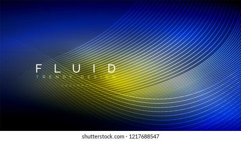 Partículas de onda de flujo digital fondo abstracto, diseño de efecto de humo vectorial