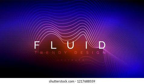 Digital flowing wave particles abstract background, vector smoke effect design