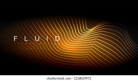 Partículas de onda de flujo digital fondo abstracto, diseño de efecto de humo vectorial